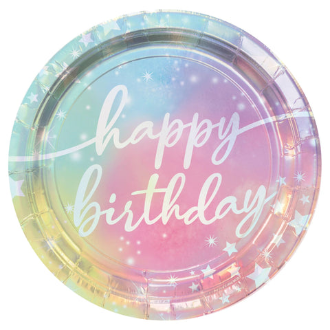 Luminous Happy Birthday 9" Paper Plate
