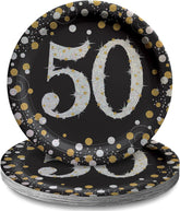 Sparkling Celebration 50th Round 9" Prismatic Plates, Package of 8