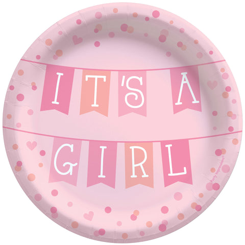 It’s A Girl Paper Dinner Plates