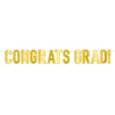 Gold foil Congrats Grad graduation banner party decoration available in Manahawkin NJ