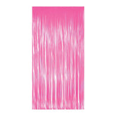 Neon Pink Plastic Fringe Curtain – 1-Ply | Bright Party Backdrop for Birthdays, Photo Booths & Events