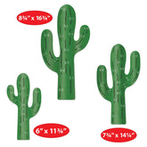 Foil cactus silhouette décor 3 piece set in multiple sizes