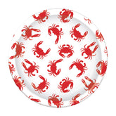 Crab themed 9 inch white paper plates with red crabs 8 count from Party Fair Manahawkin NJ