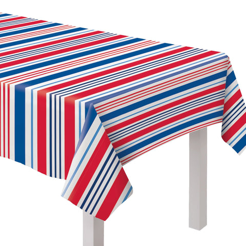 Red, White and Blue Fabric Tablecloth