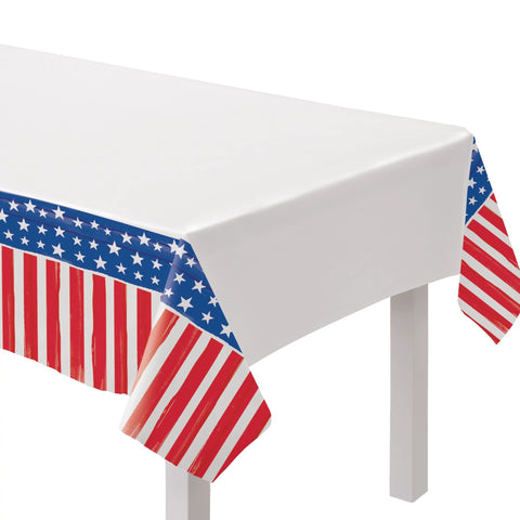 Painted Patriotic  Plastic Tablecover
