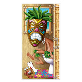Tiki Man Restroom Door Cover – All-Weather Luau Party Decoration, 5' x 30" – Hawaiian Bathroom Door Banner for Indoor/Outdoor Use