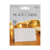 Package of white tent place cards 2 by 4 inch 50 count event seating cards sold in the Manahawkin, NJ area