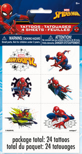 Spider-Man Party Favor Tattoos (24ct) – Kids’ Temporary Tattoos for Superhero Birthday Parties