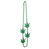 Weed Beads Leaf Medallions on 40" Beaded Necklace 1 per package