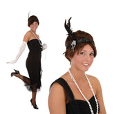 Roaring 20's Black Feathered Charleston Headband