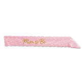 Mom To Be Pink Lace Sash – 28½" x 4" Baby Shower Accessory for Expecting Moms