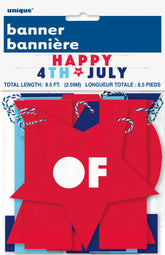 Happy 4th of July 2 pc Letter Banner 1 per package