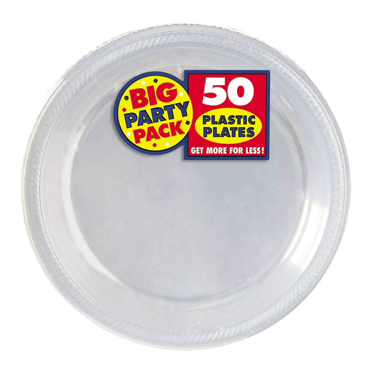 Clear 7" Round Plastic Plates, 50 count