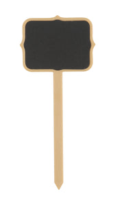 Chalkboard Food Sign Picks Faux Wood with Chalk 4ct Package