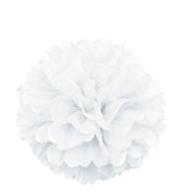 White Solid 16" Hanging Tissue Pom Pom