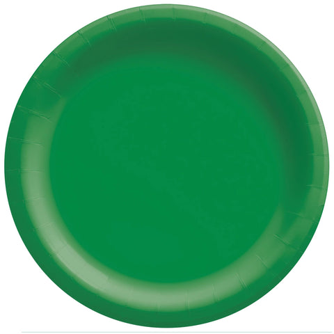 Green  8 1/2" Round Paper Plates, 20 count