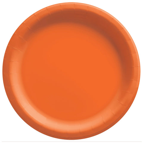 Orange  8 1/2" Round Paper Plates, 20 count