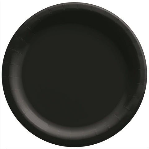 Black 8 1/2" Round Paper Plates, 20 count
