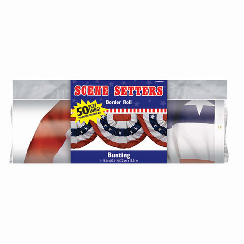 Red, White and Blue Plastic Bunting 40' roll
