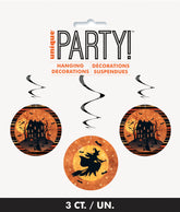 Full Moon Halloween Hanging Swirl Decorations 26” 3ct