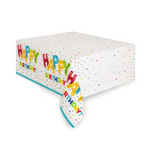 Happy Birthday balloon plastic table cover 54x84 rectangular party tablecloth Manahawkin NJ