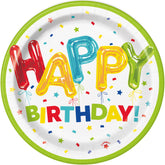 Happy Birthday Balloon Party Kit – Tableware, Decorations & Balloons for 8 Guests