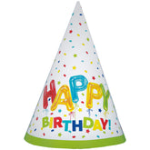 Happy Balloon Birthday Party Hats 8ct