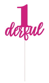 Onederful Pink 1derful Cake Topper Pick 1 per package