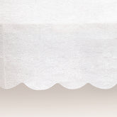White Scalloped Paper Table Cover – 54" x 108" Party Tablecloth