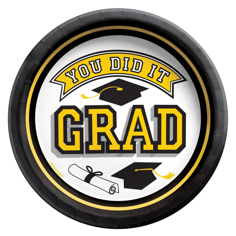 Graduation True To Your School Colors Yellow  7" Paper Plates