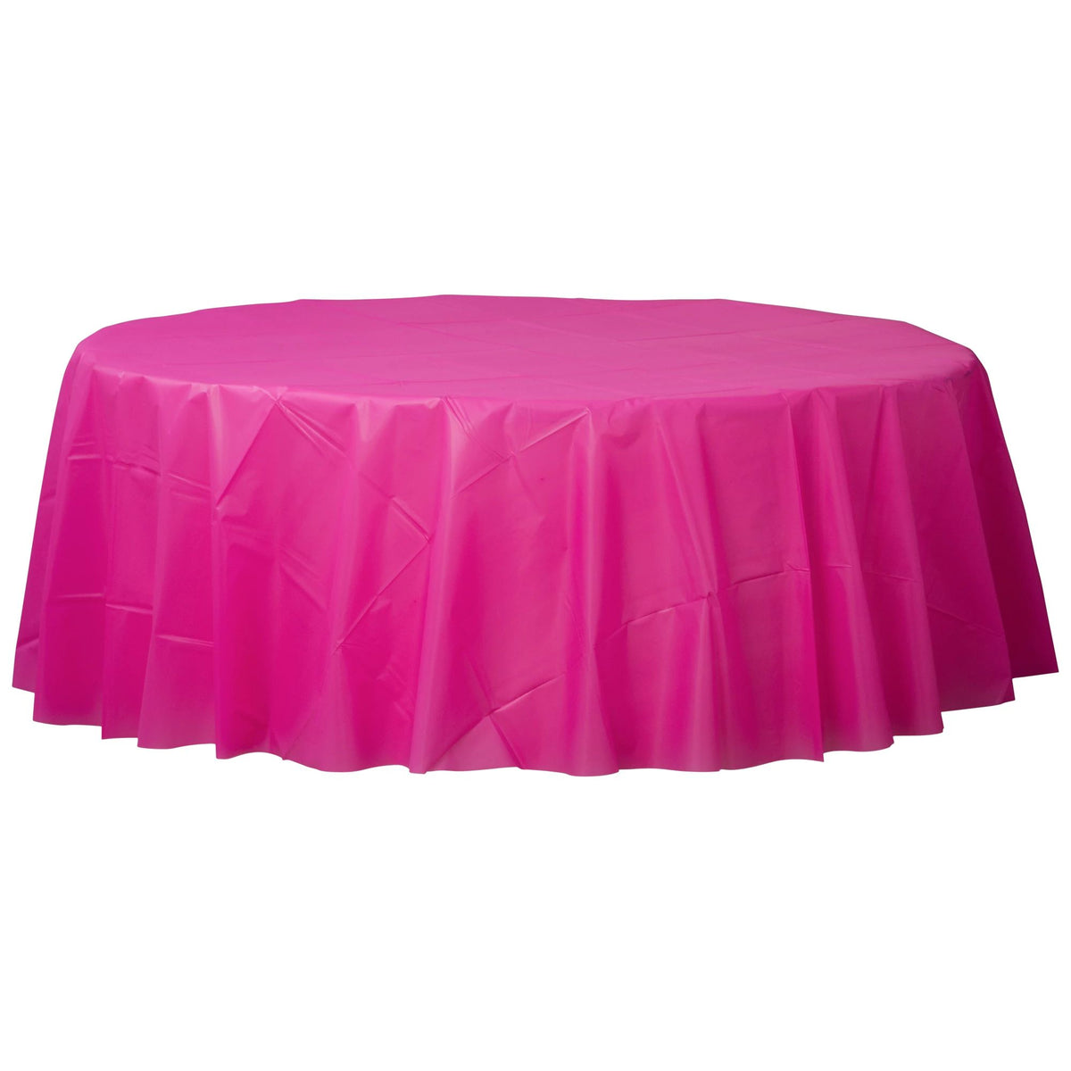 Bright Pink 84" Round Plastic Table Cover