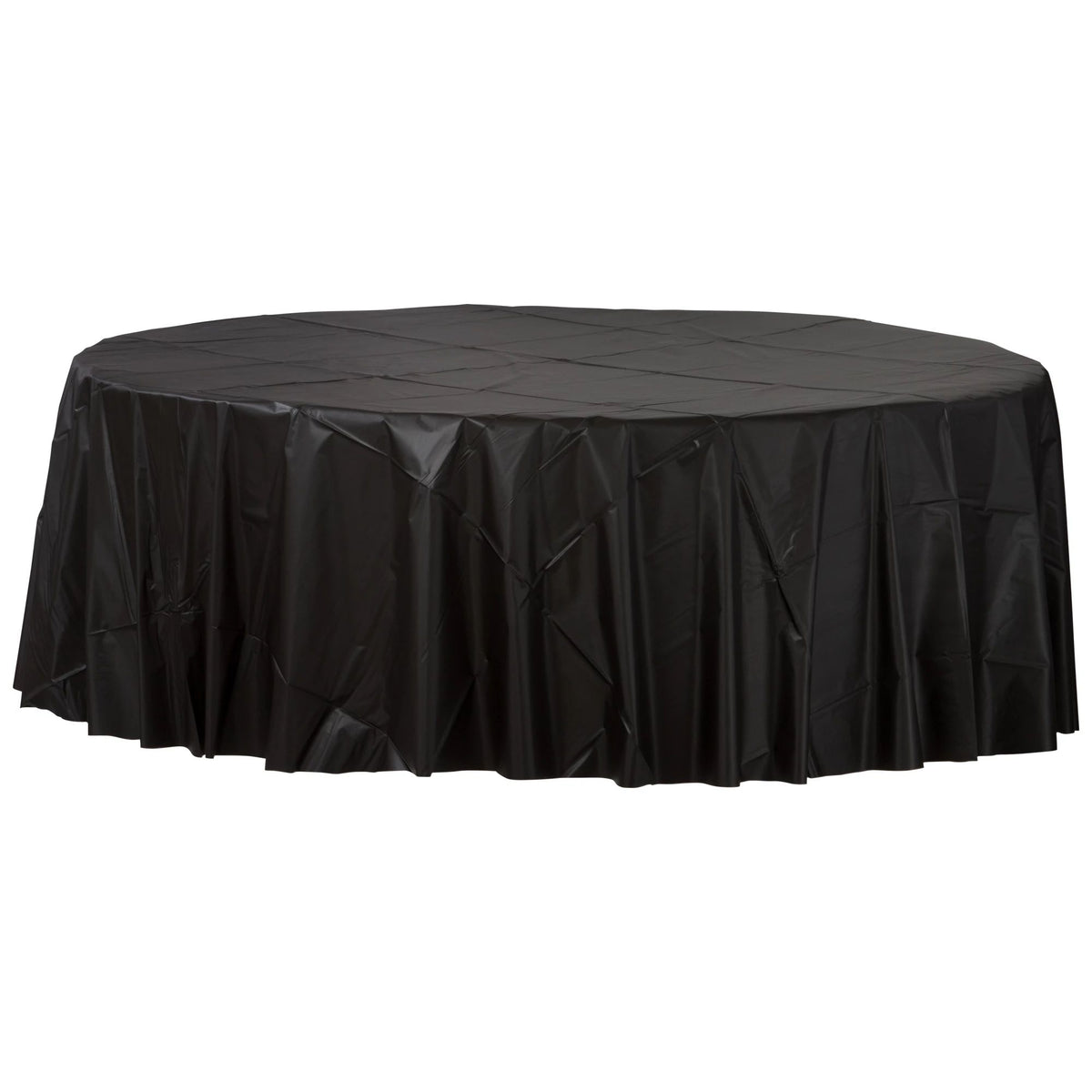 Black 84" Round Plastic Table Cover