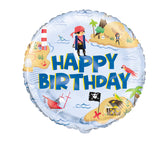 Ahoy Pirate 18" Birthday Balloon – Round Foil Balloon for Pirate-Themed Parties