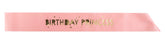 Pink & Gold Disney “Birthday Princess” Party Sash – Kids’ Birthday Celebration Accessory