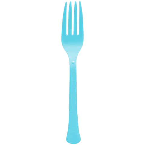 Caribbean Blue Forks - 50 Count Heavyweight PP( Polypropylene) Plastic Forks