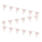 Rose Gold Prismatic Happy Birthday Banner – 9ft Plastic Pennant Flag Party Decoration (1 Count)