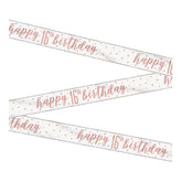 Glitz Rose Gold "Happy 16th Birthday" Foil Banner 9 ft 1 Per Package