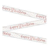 1 9ft Glitz Rose Gold Foil Banner Happy 50th Birthday"