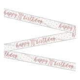 Happy "70th" Birthday Banner – 9ft Glitz Rose Gold Foil Party Decoration