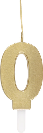 Sparkler to Candle Duo Gold Number 0 Sparkler-Topped Birthday Candle