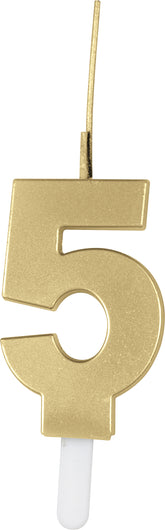 Sparkler to Candle Duo Gold Number 5 Sparkler-Topped Birthday Candle