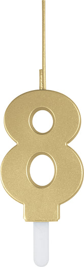 Sparkler to Candle Duo Gold Number 8 Sparkler-Topped Birthday Candle
