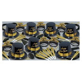 New Year’s Eve Party Kit – Gold Legacy Assortment for 25 People – Toppers, Tiaras, Horns, Leis, Noisemakers & Beads