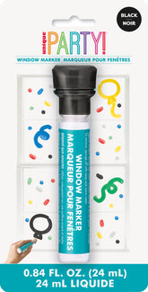 Black window marker retail packaging front view