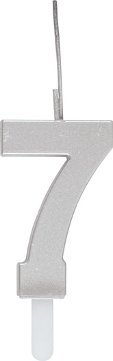 Sparkler to Candle Duo Silver Number 7 Sparkler-Topped Birthday Candle