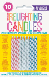Multicolor Magic Birthday Candles – 10 Count | Colorful Party Cake Candles