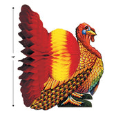 Thanksgiving Table Centerpiece – 12” Tissue Honeycomb Turkey Decoration