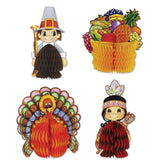 Thanksgiving Mini Centerpieces – Fall Table Décor Set, 4ct (4.5"–6.25")