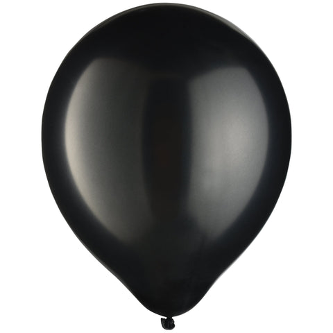 Black Helium inflated Solid Color 12" Latex Balloon