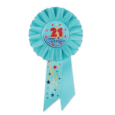 21 & Terrific Rosette Award Ribbon – 3 1/4" x 6 1/2" 🎉